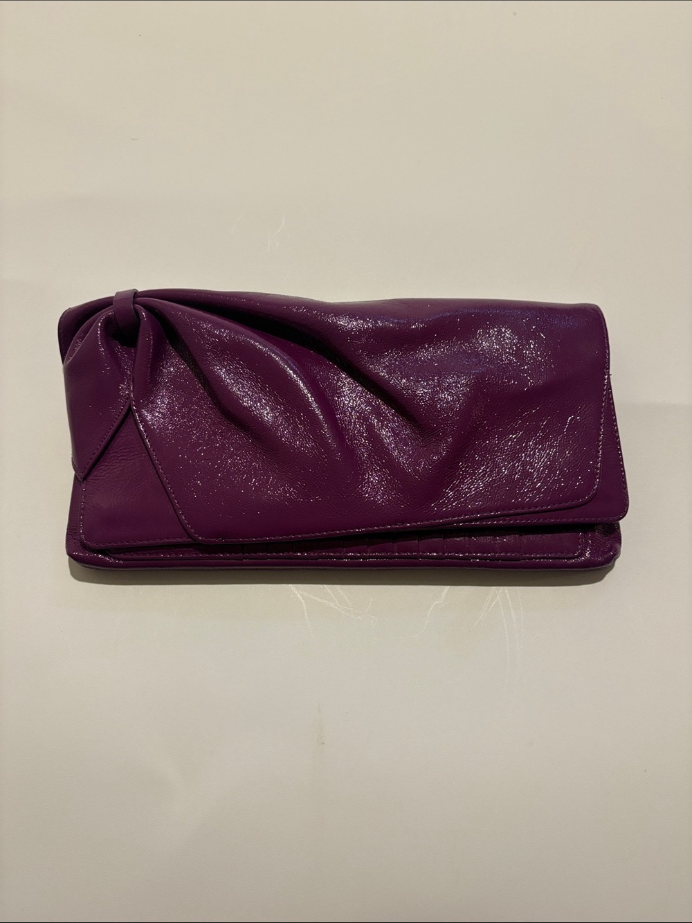 Nordstrom Plum Knot-Accent Foldover Clutch